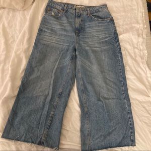 Topshop Moto Cropped Wide Leg Jeans - W30 L30